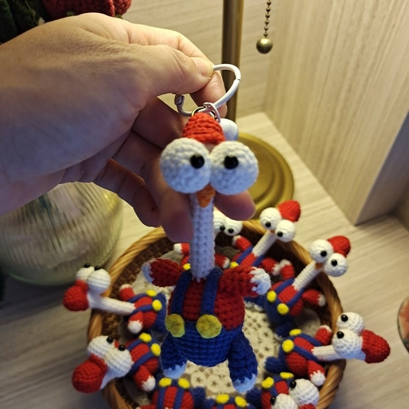 咕咕鸡车内挂件汽车挂饰后视镜吊饰包包挂钥匙挂手工钩织材料包