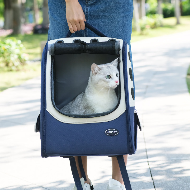 猫包外出可携式帆布猫咪背包大容量猫书包双肩手提式冬天保暖狗狗