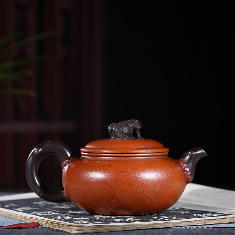 宜兴紫砂 原矿紫砂 养过老壶 金蟾仿古壶 茶具