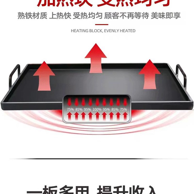 商用创业铁板烧铁板烤盘手抓饼烤鱿鱼冷面鸡蛋饼烤豆腐家用平底锅