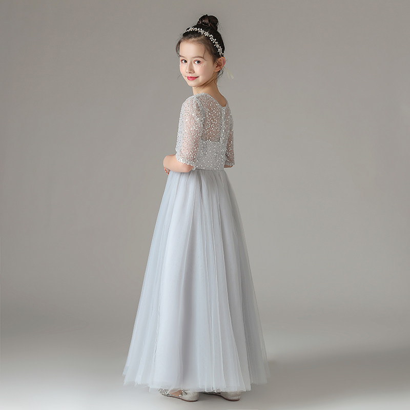 2021新款儿童礼服公主裙中大童高端钢琴演出服女童生日主持人长裙