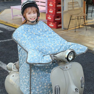 电动车挡风被冬季加绒加厚加宽加大pu双面防雨棉防水电动车防风被