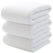 酒店宾馆美容院足疗沙发毛巾白浴巾纯棉吸水不易掉毛家用绣字logo