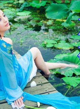 古装服装 仙女 七仙女 唐装汉服 仙女服 演出服 古筝表演 雪纺裙
