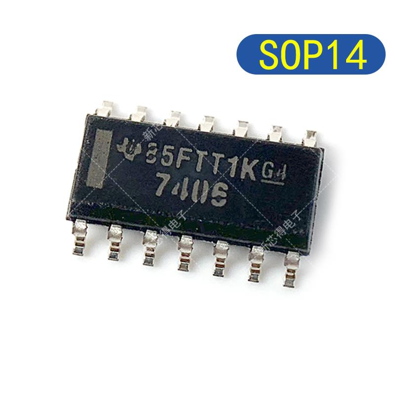 SN7406D原装封装SOP14 标记丝印字7406 逻辑驱动芯片IC六路反相器