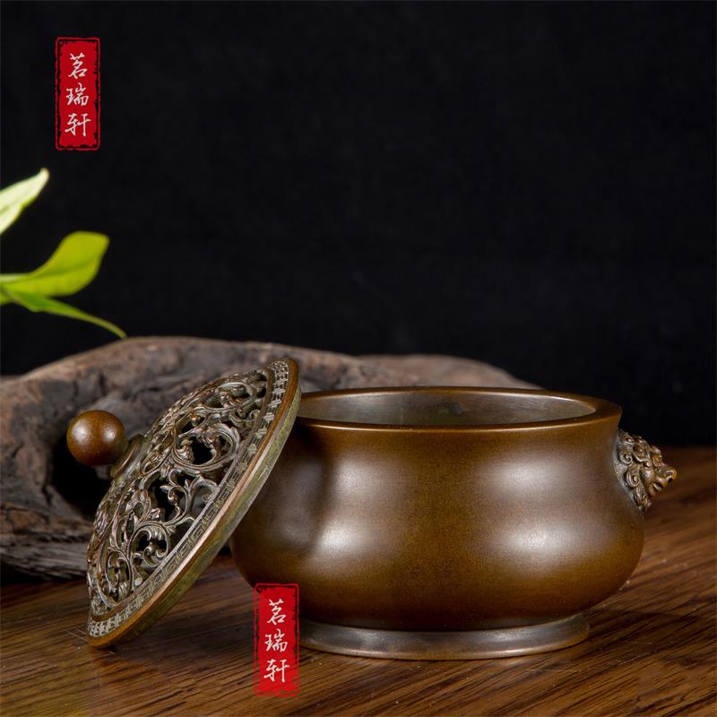 胡庆松铜香炉狮耳熏炉苏工名家经典器型家用茶桌盘香炉仿古檀香炉