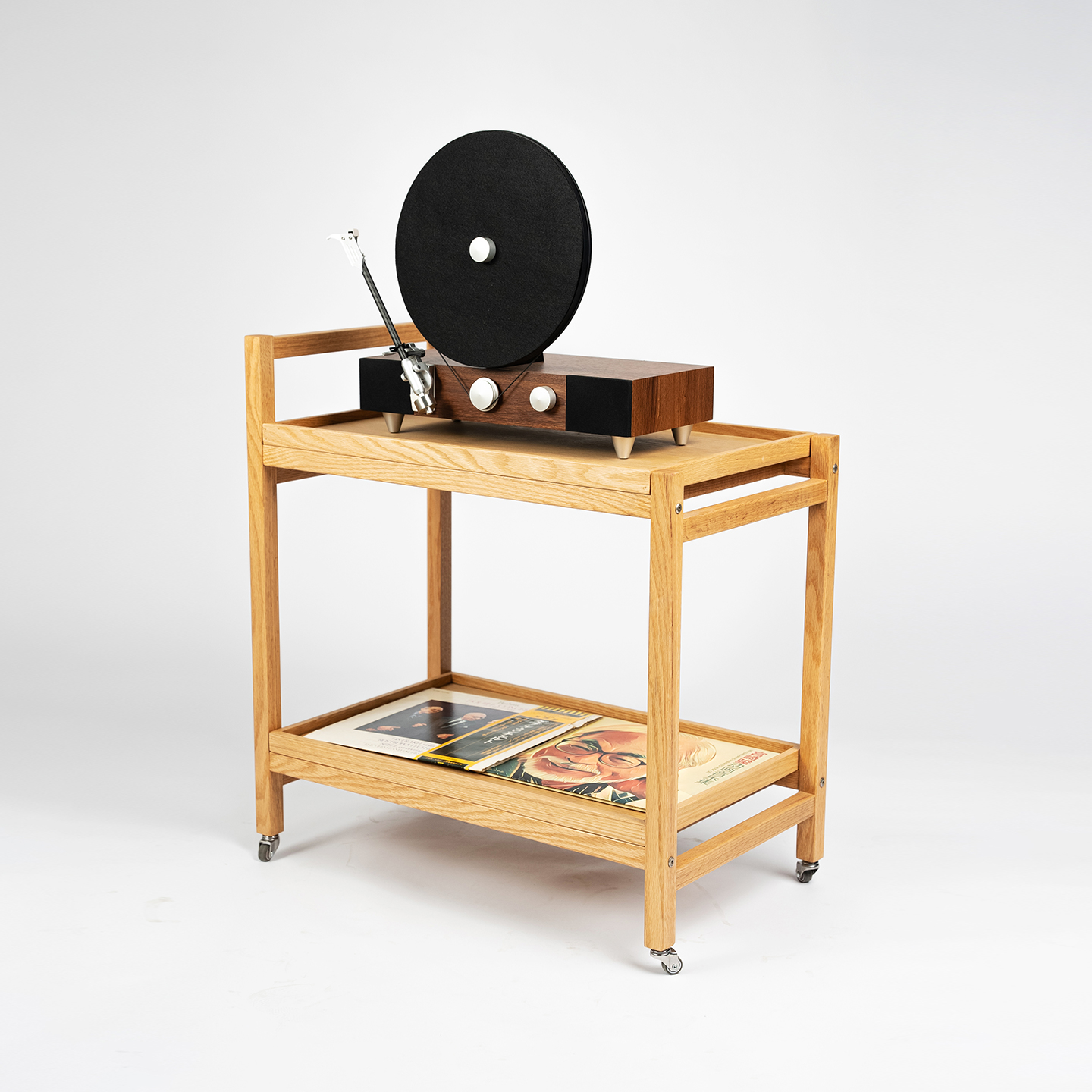 营造空间实木小推车沙发边几可移动简约客厅家用边柜多功能置物架