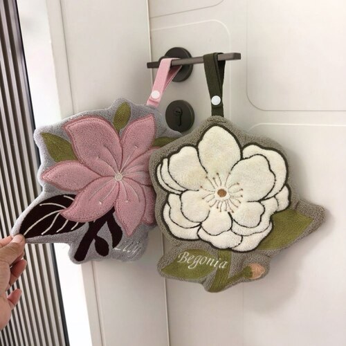 创新花朵擦手巾钉扣式可挂厨房卫生间不掉毛儿童伴手礼品