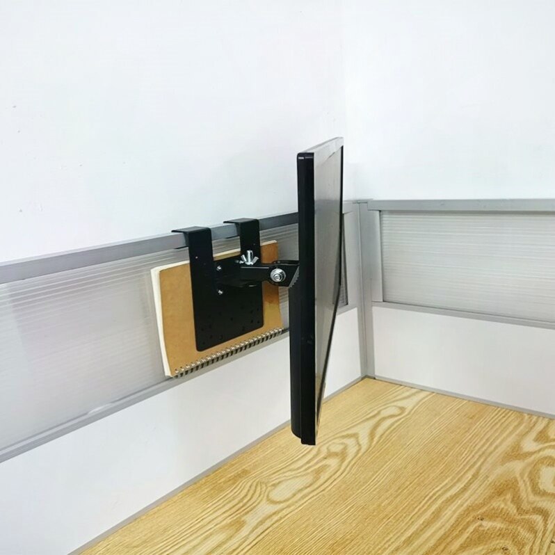 屏风显示器屏幕14-32寸办公室桌面增高升降旋转挂支架工位卡悬挂