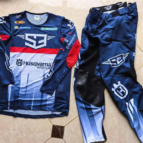 2024husqvarna越野摩托车骑行服套装赛车服防摔赛车服透气衣