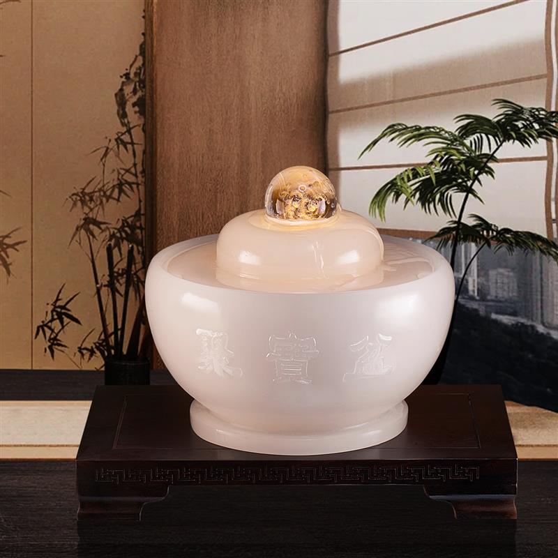 透光转运球招财水晶球石材送礼流水喷泉摆件家居装饰客厅开业礼品