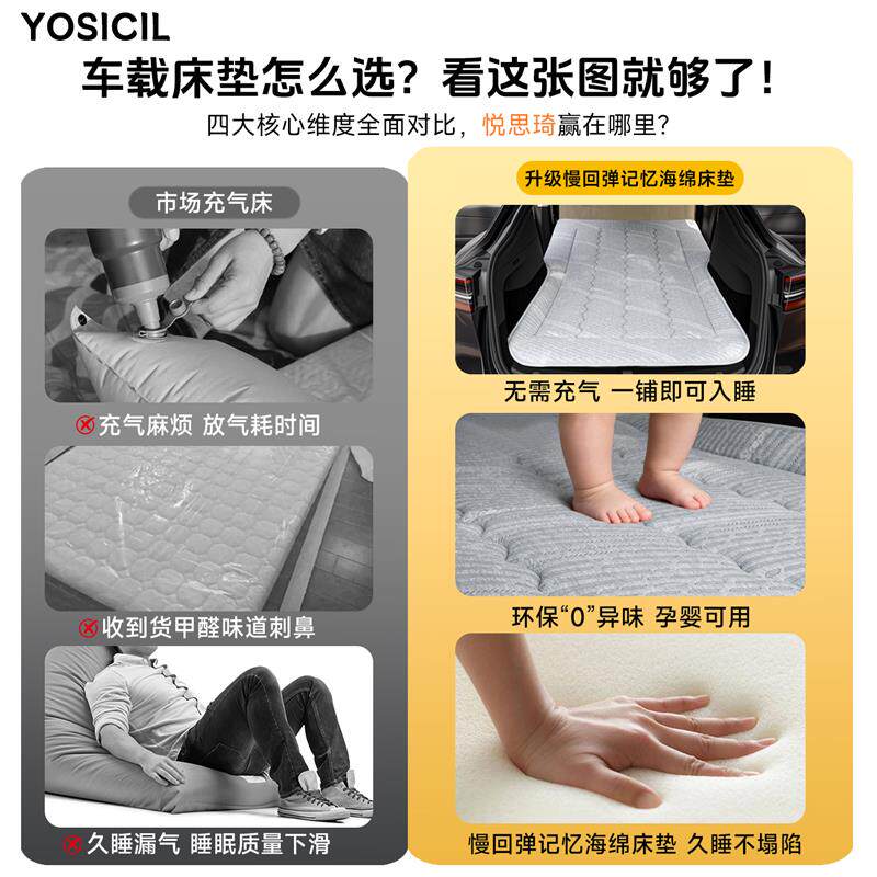 蔚来EC6专用车载免充气床垫汽车后排折叠睡垫休息便携家用旅行床