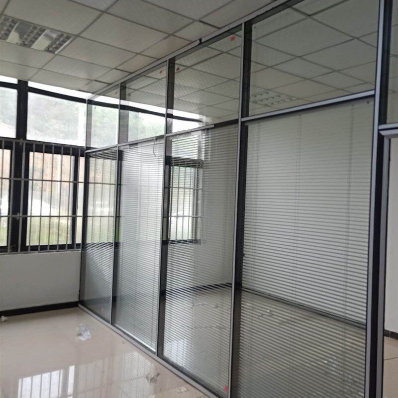 重庆庆丰玻璃隔断墙会议室新款隔音高钢化玻璃隔断双玻内置百叶