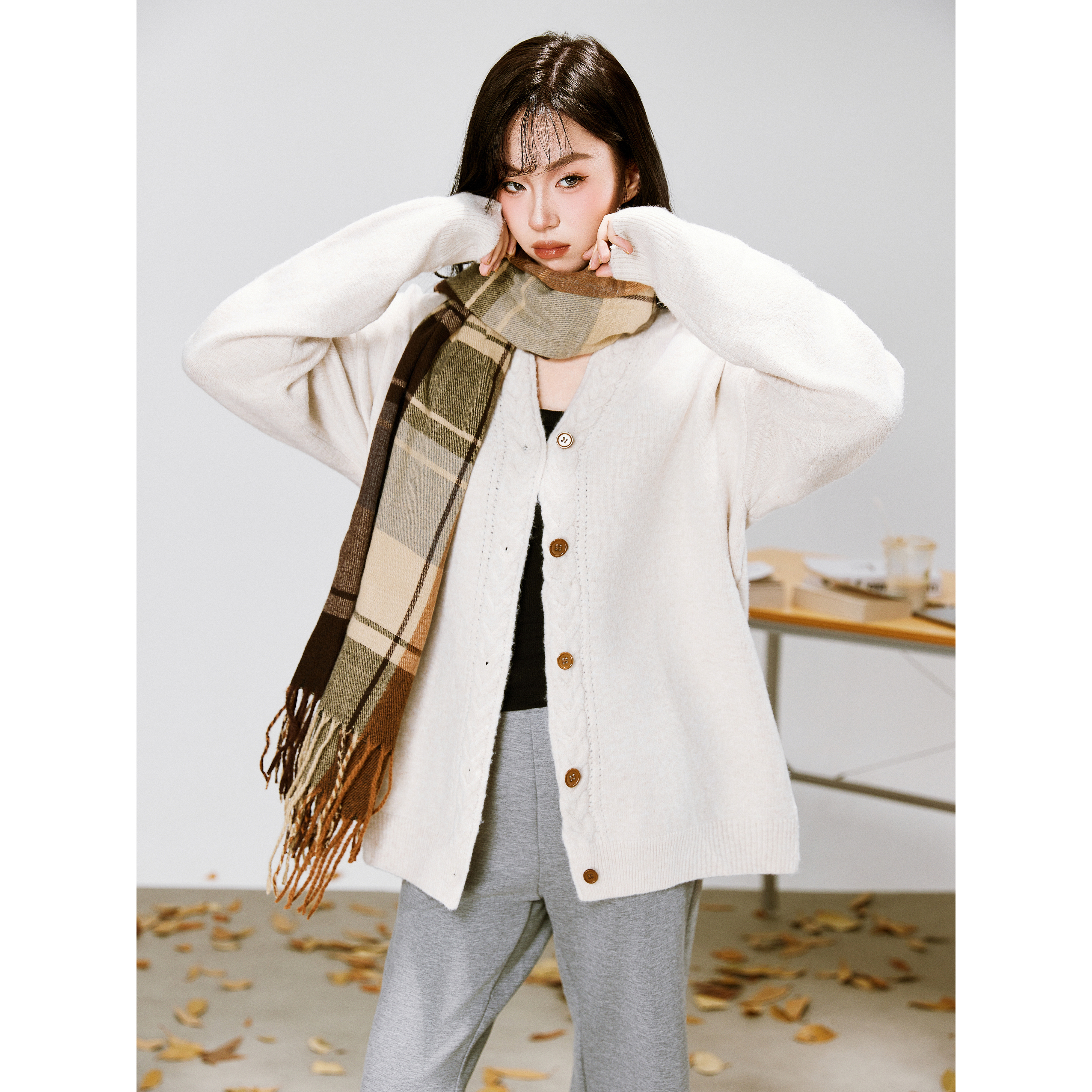 BNMGIN简约高级感毛衣女秋冬宽松