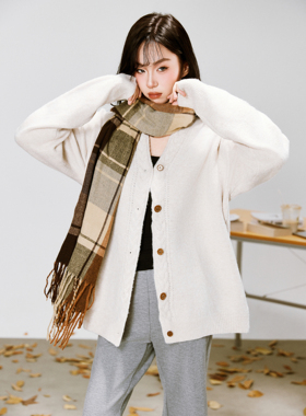 BNMGIN简约高级感毛衣女秋冬宽松休闲穿搭软糯松弛感针织开衫外套