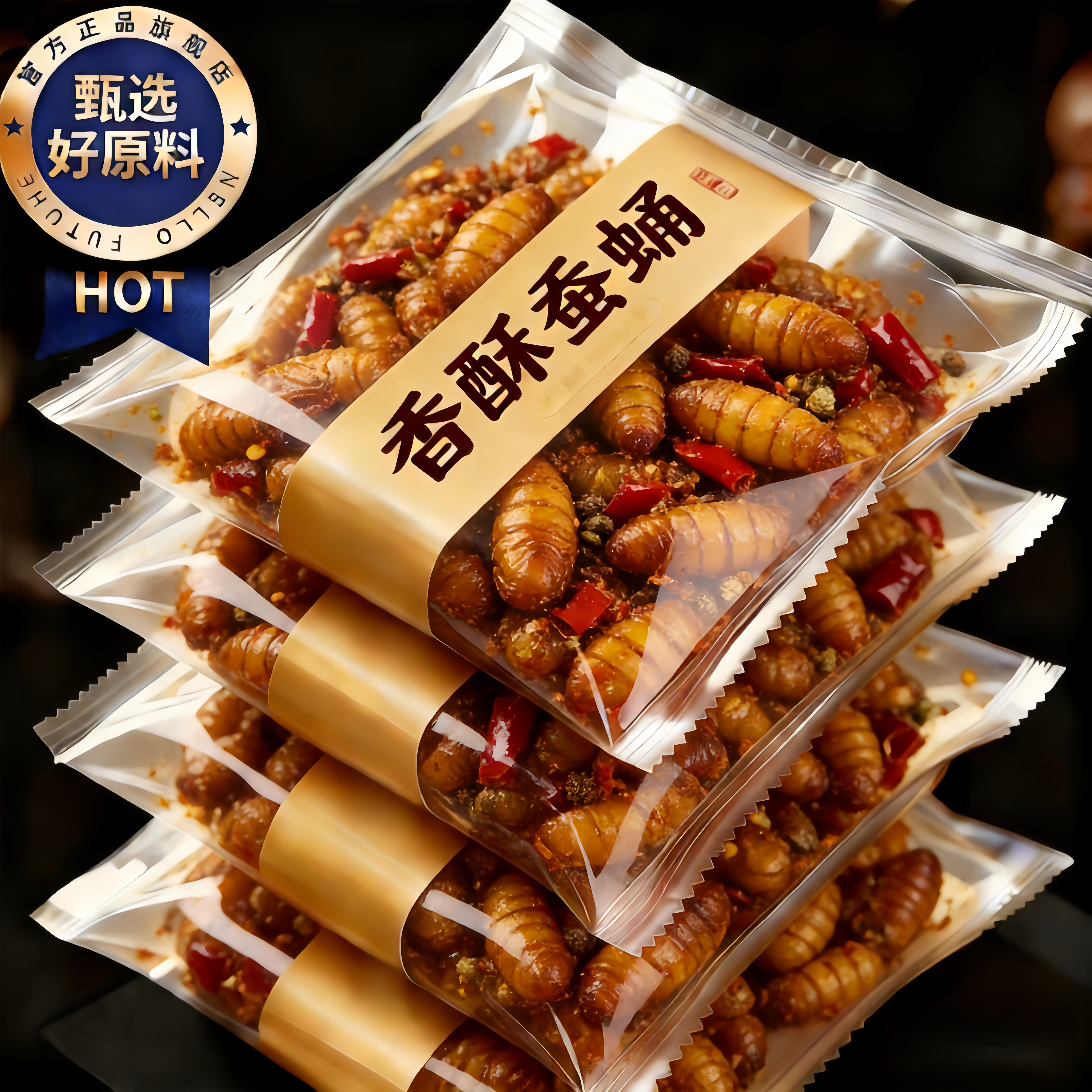 特级蚕蛹开袋即食香酥非油炸独立包装麻辣五香蚕蛹下酒菜熟食零食