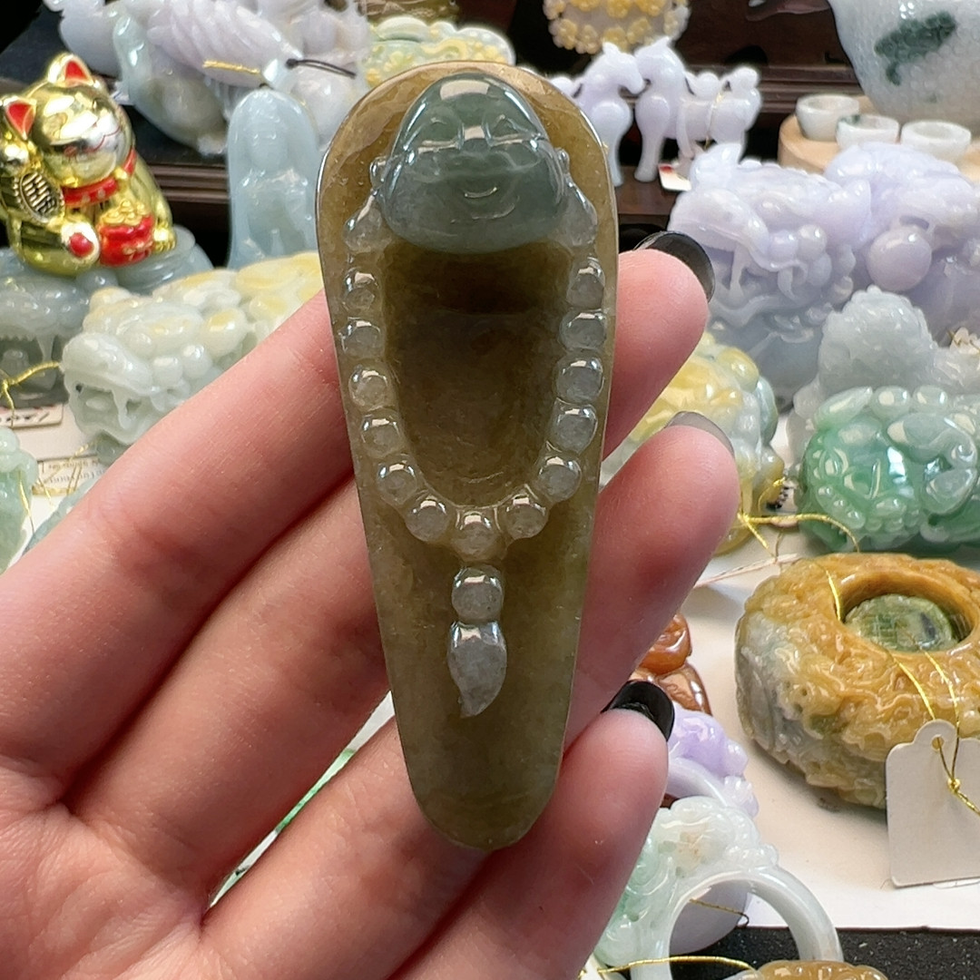 送证书 天然翡翠缅料A货黄皮佛公
