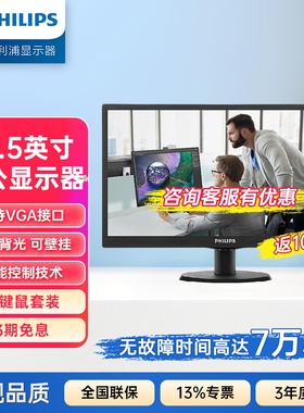 飞利浦19.5英寸高清显示器VGA接口壁挂办公节能环保电脑203V5LSB2