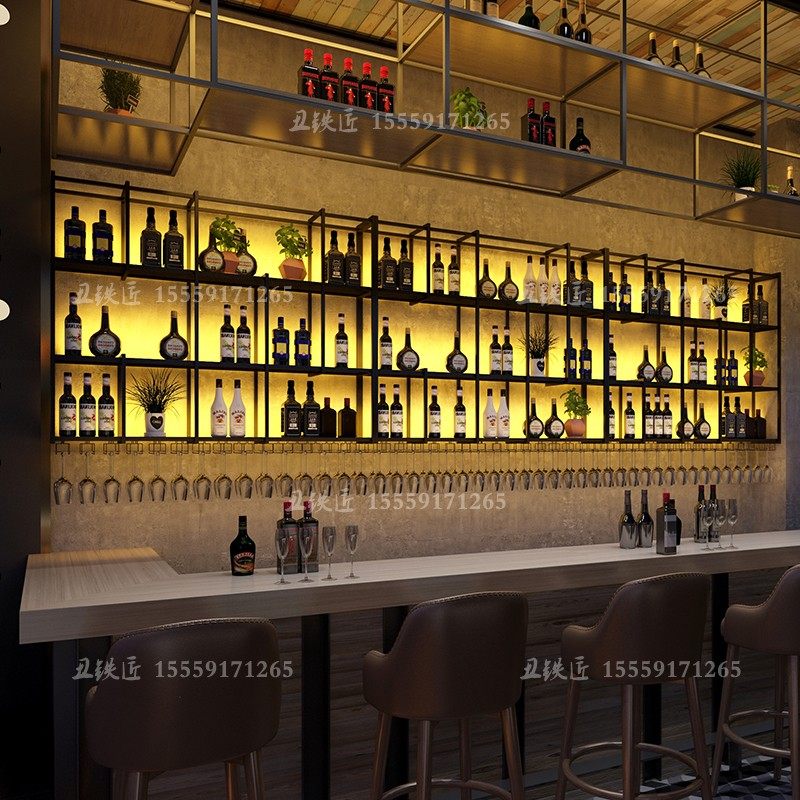 酒柜壁挂吧台酒吧k墙上置物架铁艺挂墙创意简约葡萄酒红酒柜展示,餐饮具,酒架,淘宝优惠券,粉丝福利购,淘宝优惠卷