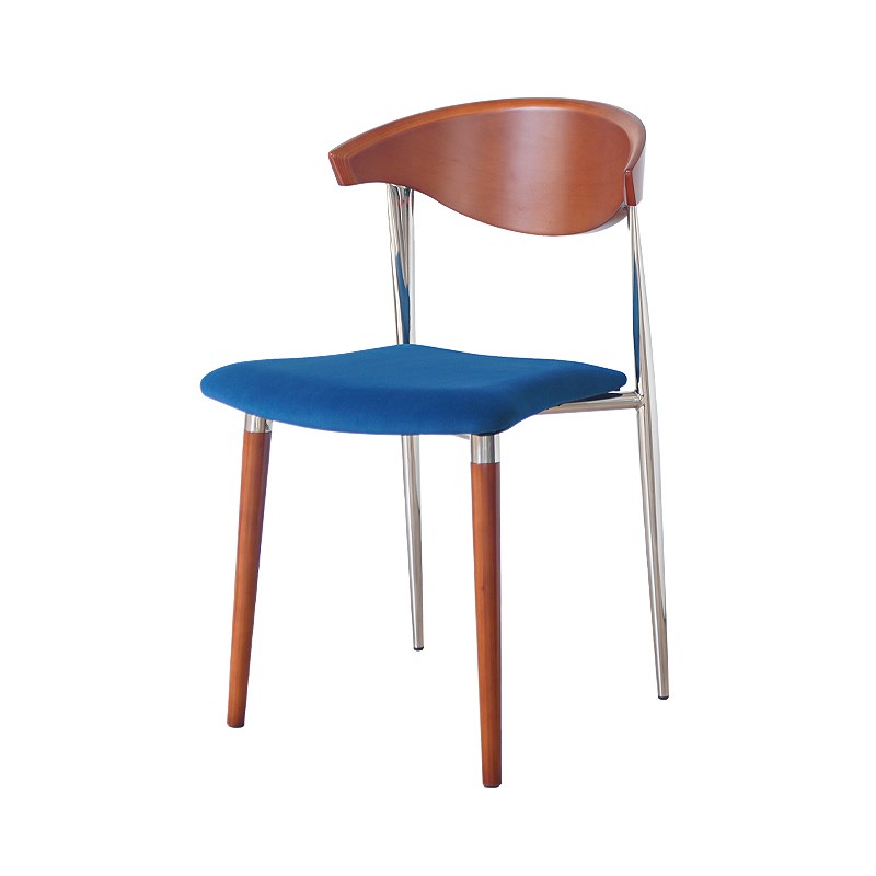 北欧复古实木椅子k靠背椅凳子家用设计师不锈钢餐椅网红休闲书桌