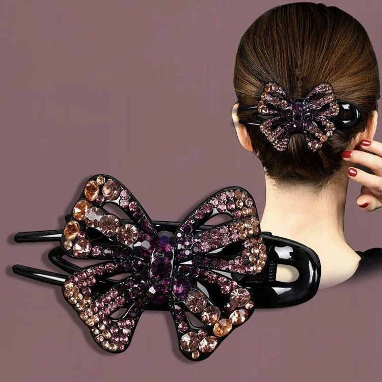 韩国发夹夹子头饰妈妈新款盘发后脑勺高档水钻头发大号鸭嘴发卡