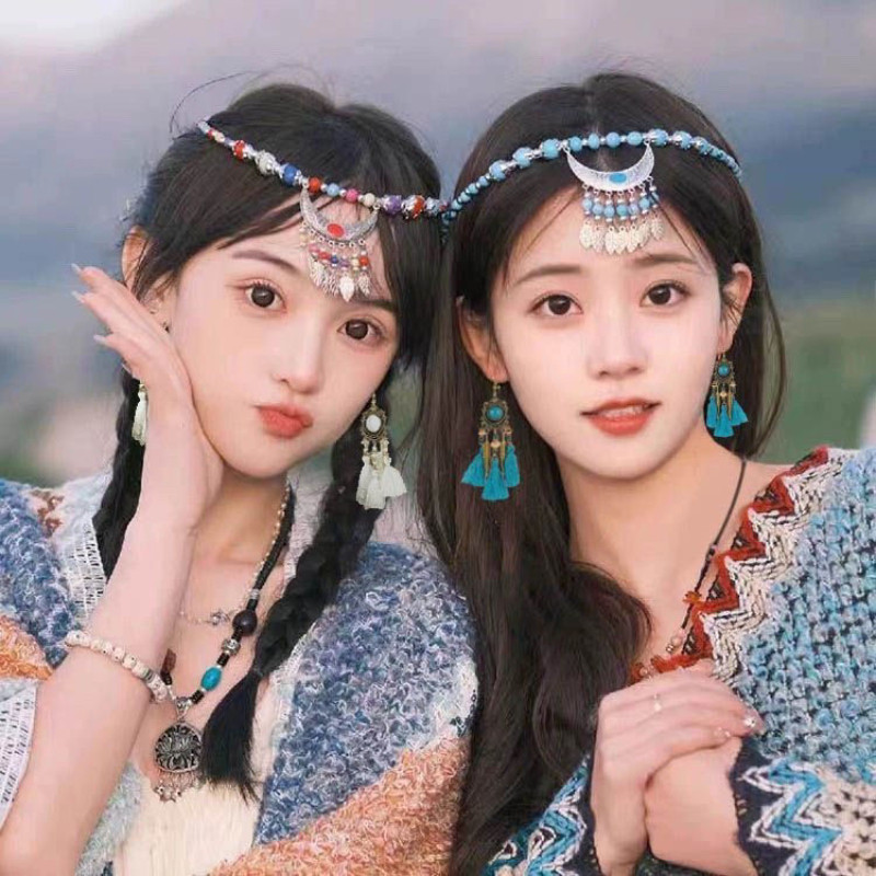 复古民族风月牙叶子流苏额饰异域云南头饰眉心坠额头链旅拍配饰女,汽车用品/电子/清洗/改装,汽车文化产品,淘宝优惠券,粉丝福利购,淘宝优惠卷