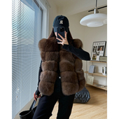 2025秋冬新高档整皮狐狸毛皮草马甲女中长款 毛毛外套显瘦B1764