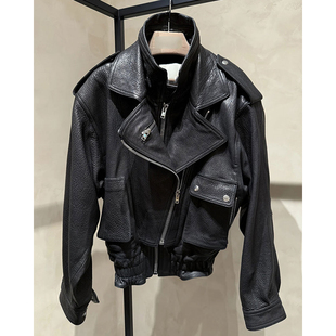 高档绵羊皮泡皮真皮皮衣秋冬新款 外套B1325 机车夹克女短款