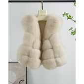 海宁2025秋冬新款 高档整皮狐狸毛马甲皮草外套女显瘦百搭B2090