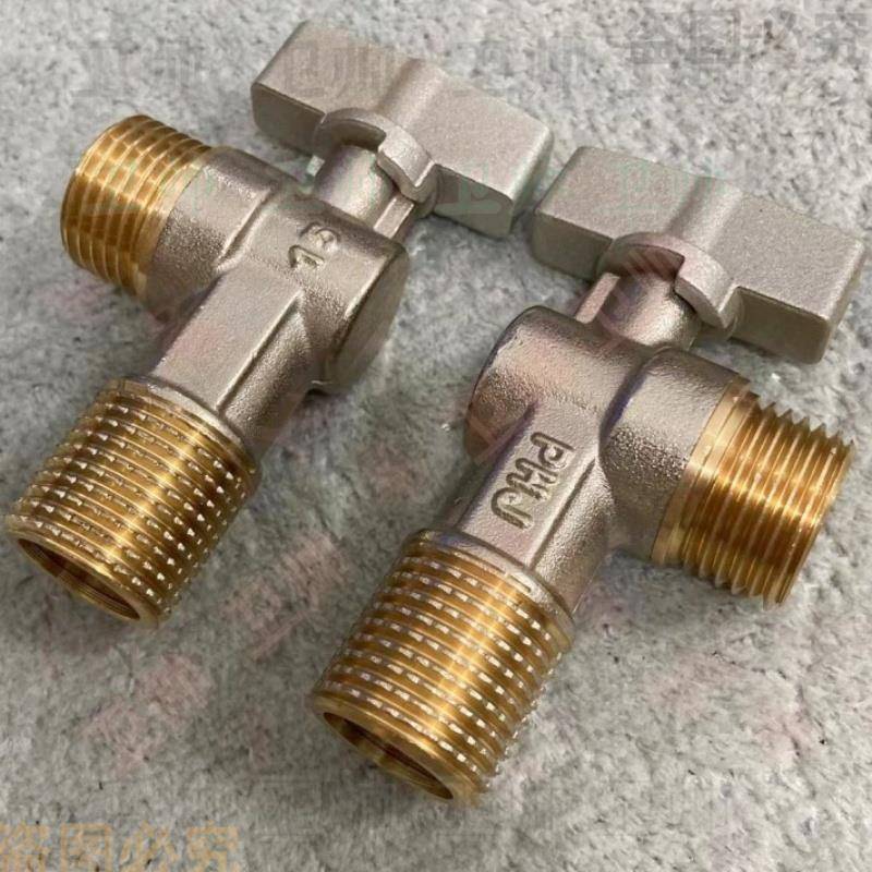 球芯角阀全铜加厚大流量球阀燃气热水器专用冷热水开 关三角阀4分