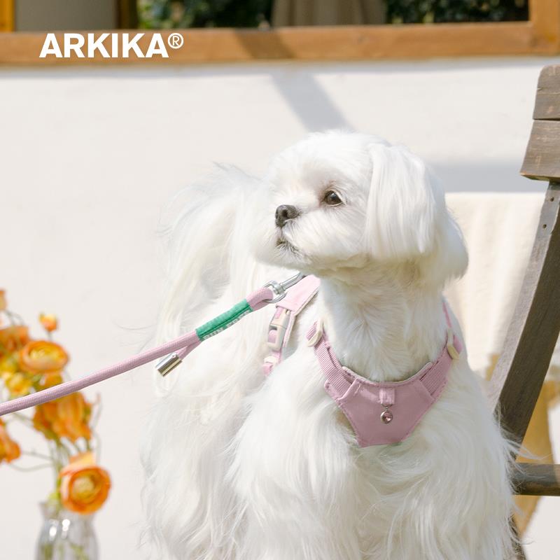 ARKIKA小狗狗胸背牵引绳小型犬遛狗泰迪马尔济斯比熊宠物背心式绳
