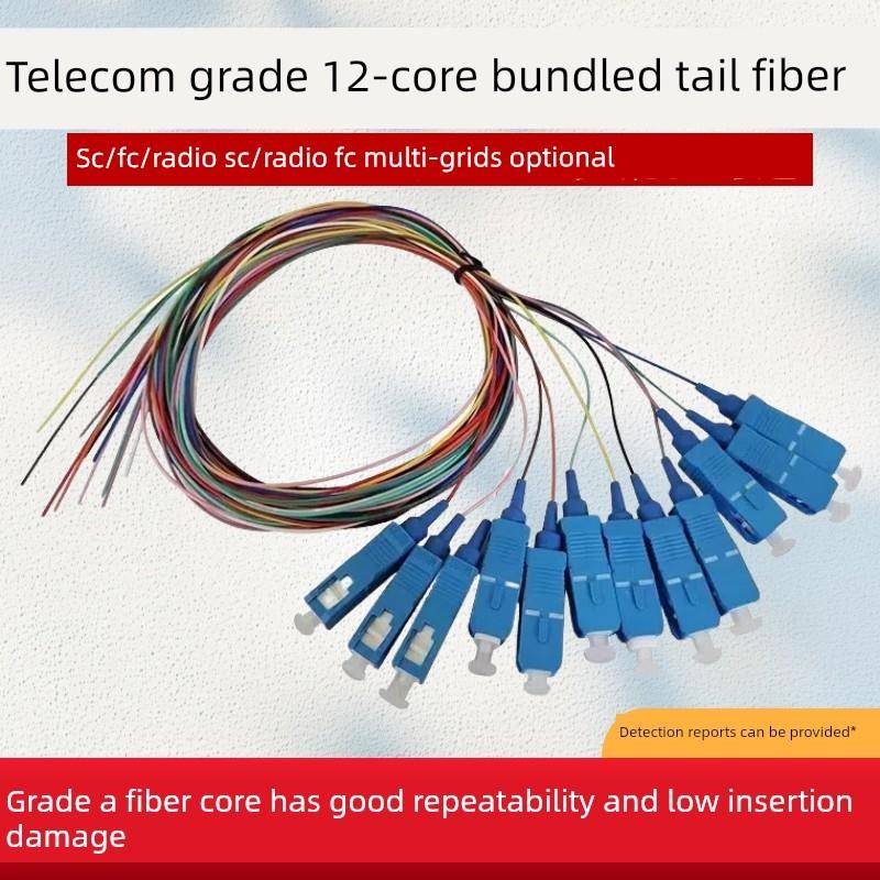 电信级12芯单模SC束状尾纤 SC/FC/LC单模光纤尾纤单模光纤跳线
