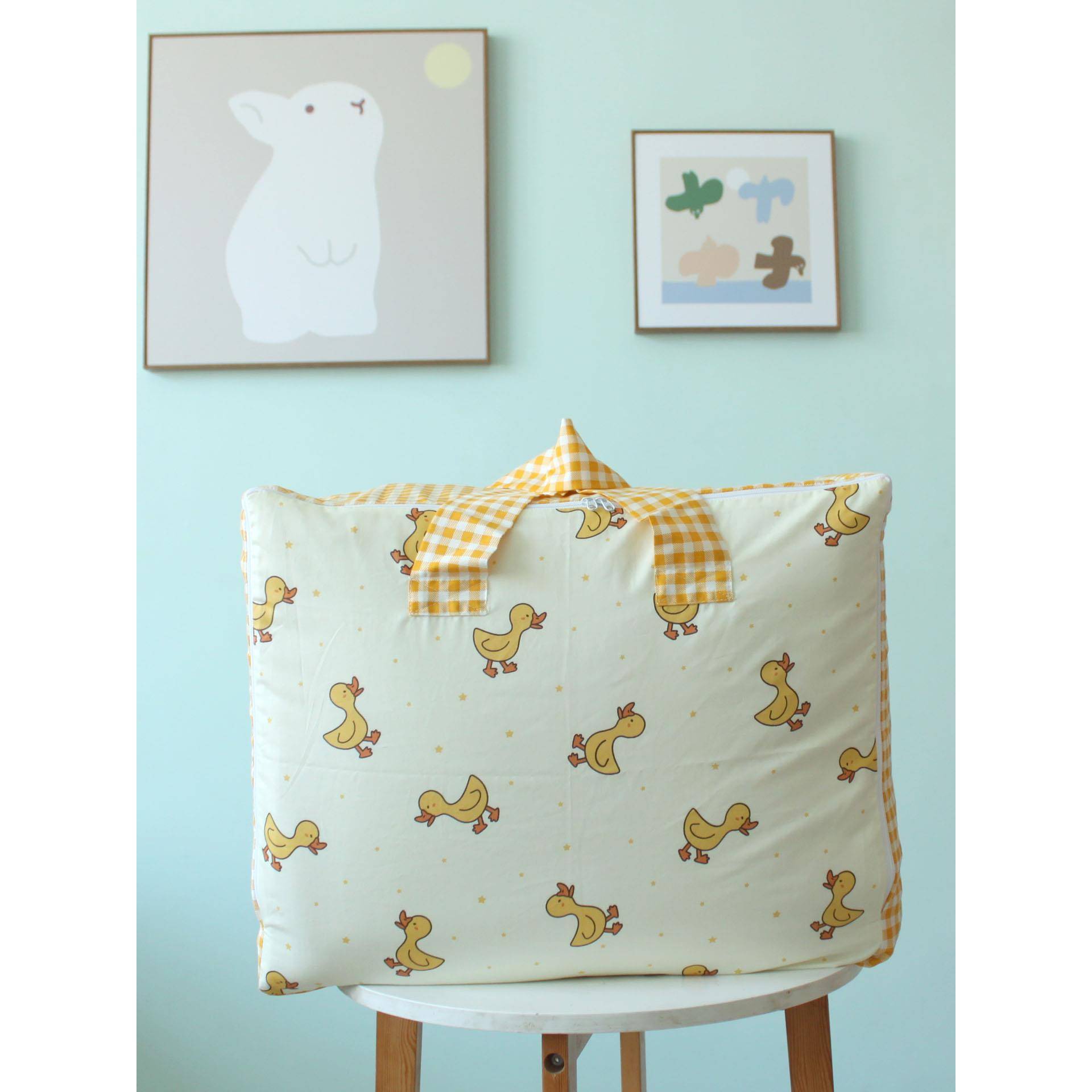 纯棉防尘被子收纳袋衣服待产包整理袋搬家宝宝幼儿园被褥手提袋