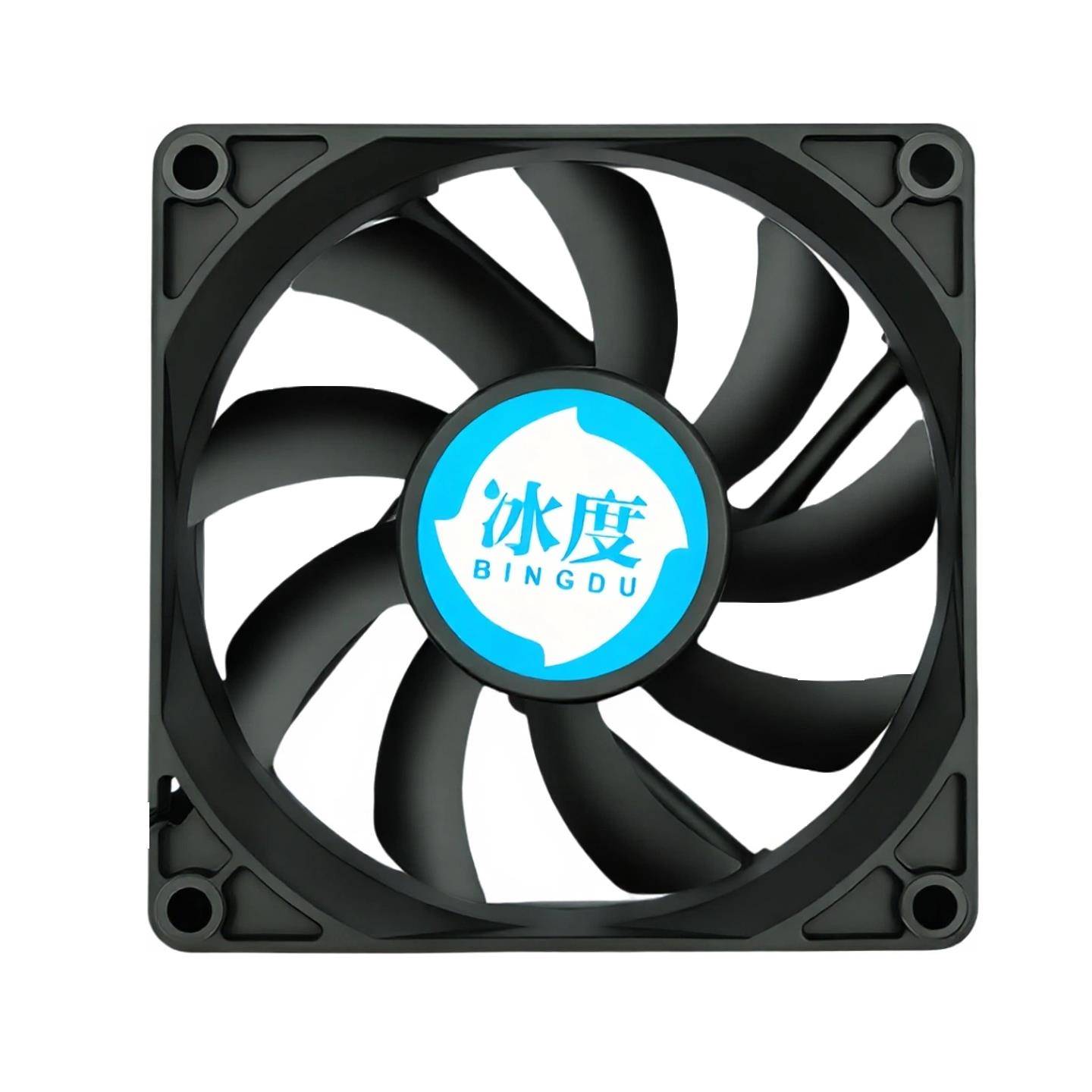 冰度电脑CPU风扇散热8025双滚珠温控厘米8CM静音大风量3针4线8015