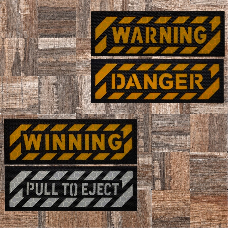 WARNING DANGER警告系列反光臂章创意魔术贴徽章背包贴战术士气章