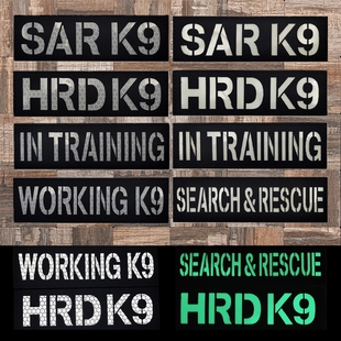 K9搜救犬背心贴徽章夜光反光士气章工作救援犬魔术贴臂章战术包贴