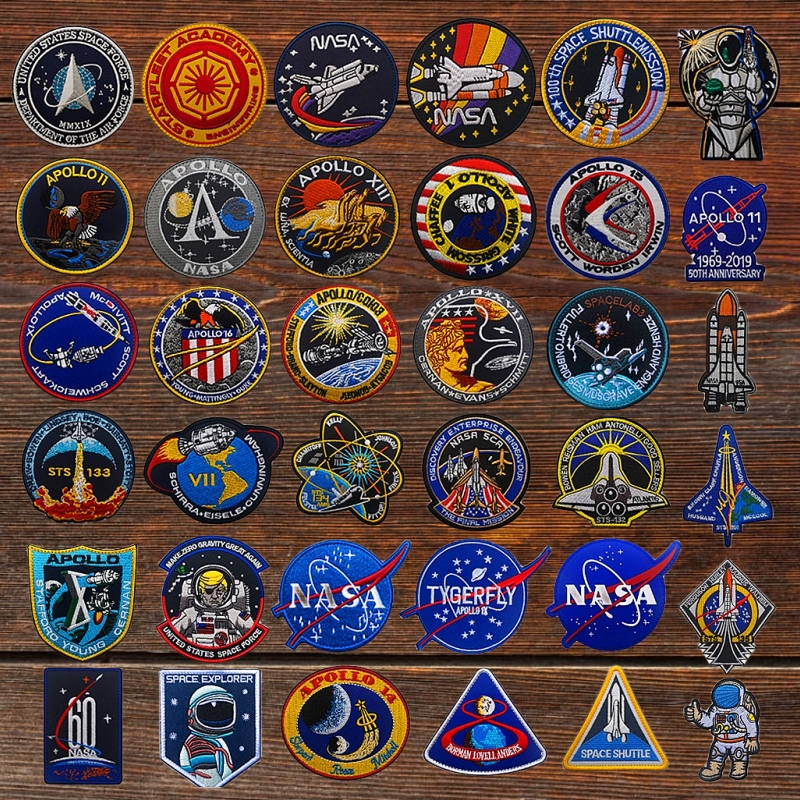 美国宇航局全刺绣徽章阿波罗计划魔术贴 NASA臂章贴DIY缝纫补丁贴