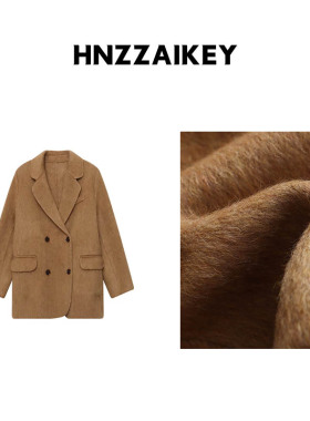 HNZZAIKEY 都市通勤 韩系高级感羊毛双面呢西装外套ZY3397