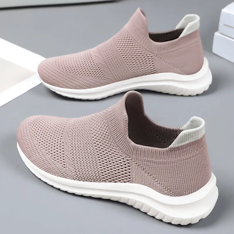 女鞋新款飞织透气休闲鞋浅口轻便单鞋软底舒适网鞋纯色简约鞋子女,女鞋,时尚芭蕾鞋,淘宝优惠券,粉丝福利购,淘宝优惠卷