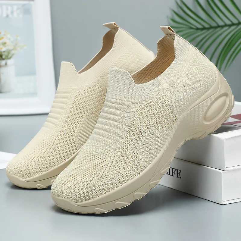 女鞋新款飞织休闲鞋夏季厚底单鞋软底透气妈妈鞋网面鞋子,女鞋,时尚芭蕾鞋,淘宝优惠券,粉丝福利购,淘宝优惠卷