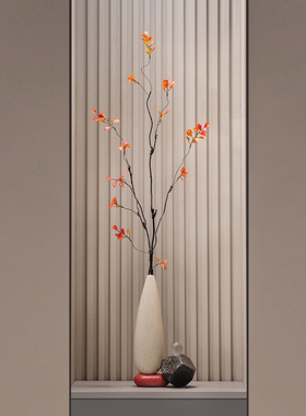 入户玄关造景时来运转细长花瓶摆件客厅电视柜插花新居乔迁装饰品