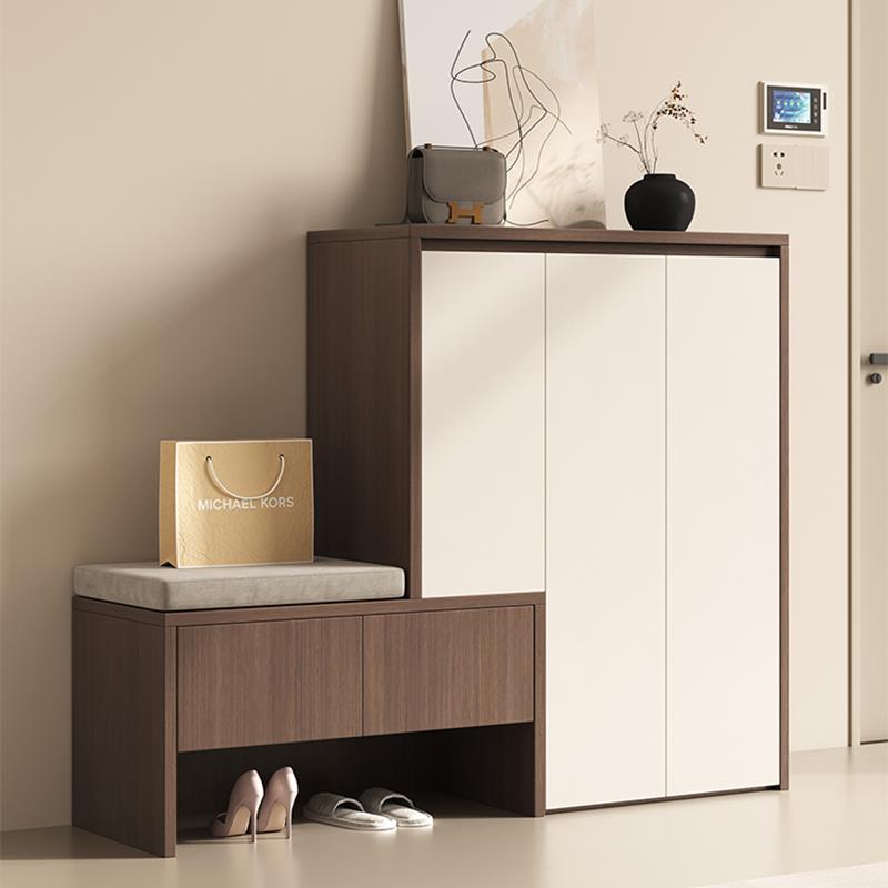 实木鞋柜坐凳一体可定制简易防尘收纳柜子家用门口玄关入户换鞋凳