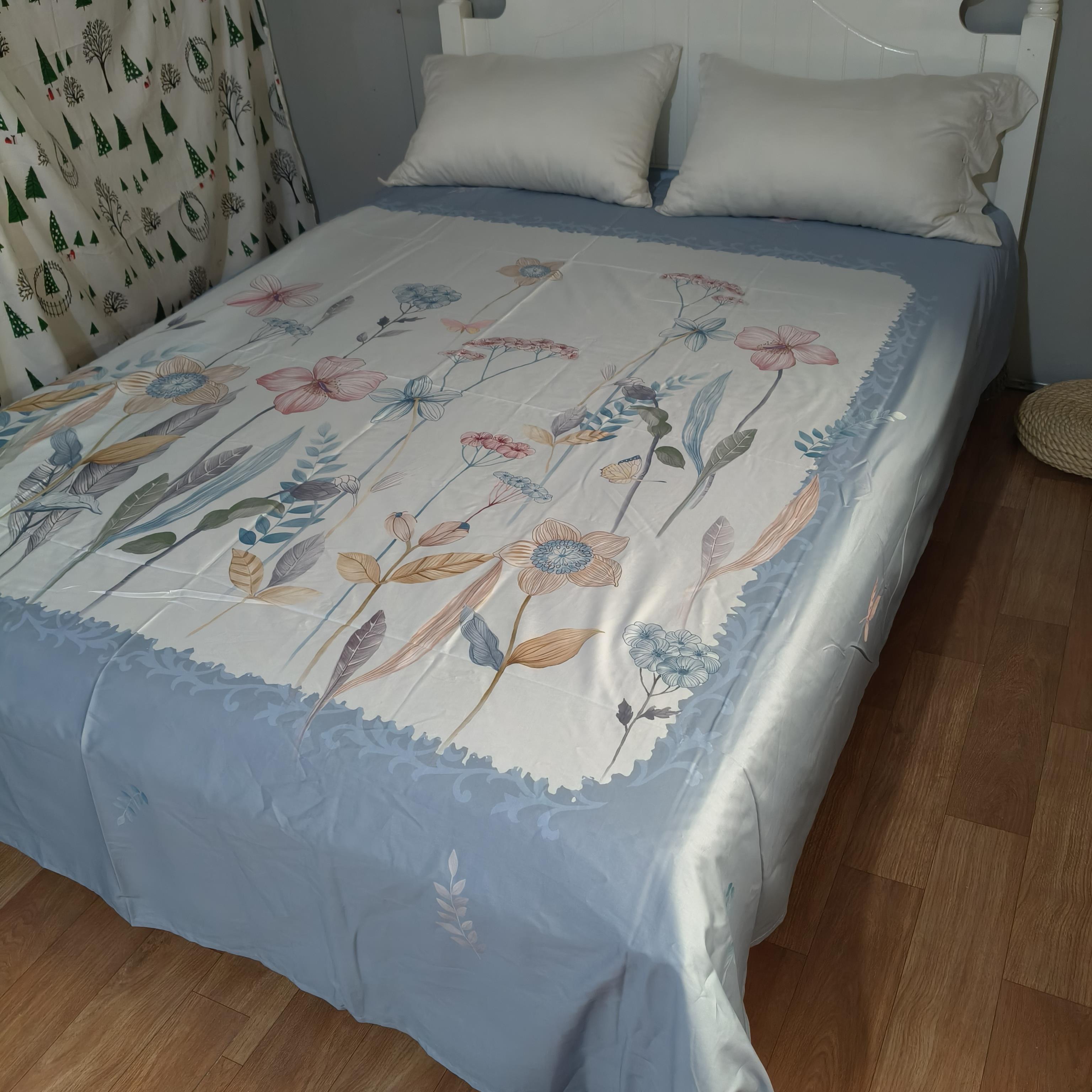 跑量纯棉贡缎60支数码印花225*245床单适合150床用手感柔软55包邮