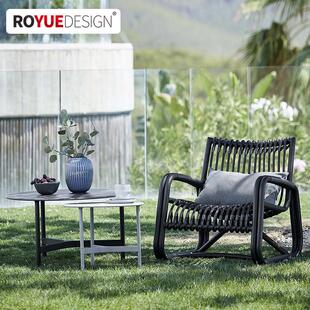 别墅样板间户外家具阳台休闲藤椅防水室外花园庭院藤编沙发东南亚