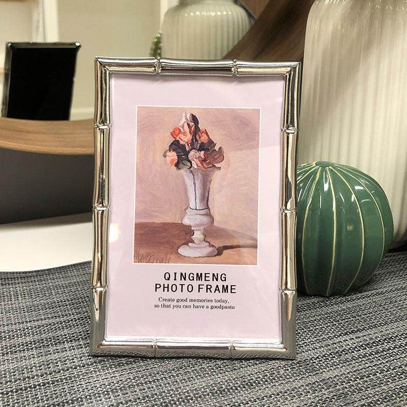 简约金属相框6寸7寸可挂墙照片像框摆台精致卧室床头摆件带洗照片
