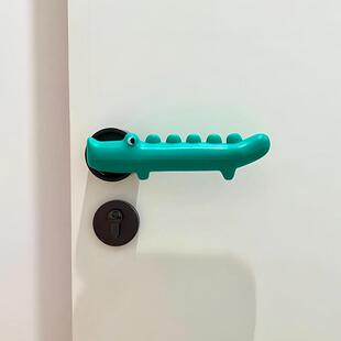 可爱鳄鱼门把手保护套防撞卡通硅胶卧室门静电装饰防盗门把手手套