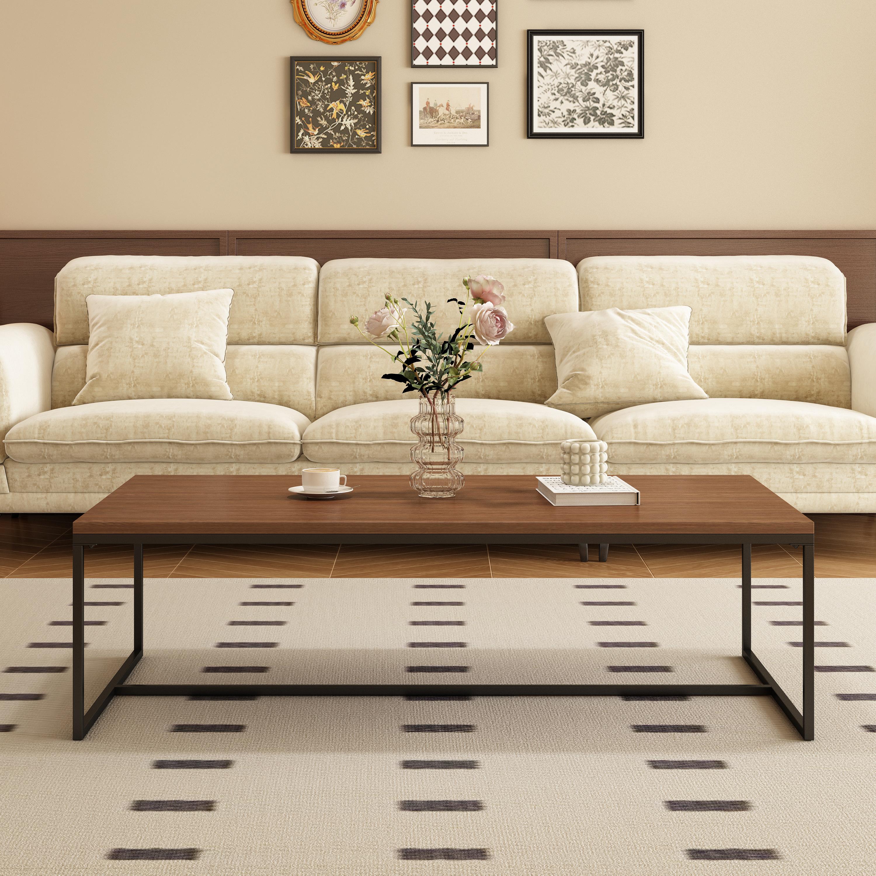 茶几客厅家用小户型高级感办公室长方形简约桌子意式极简实木茶几