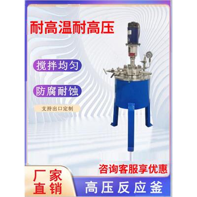 实验室不锈钢反应釜高温高压反应釜电加热磁力搅拌加氢可加内衬