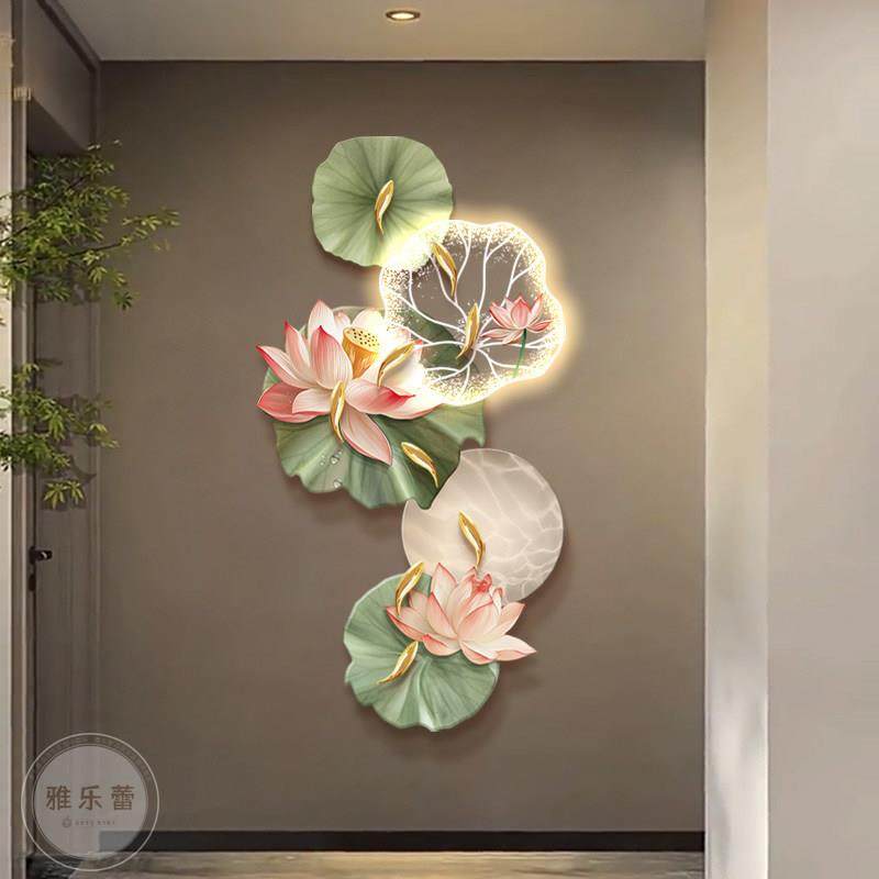 九鱼图入户玄关装饰画 画高级感客厅走廊过道发光壁画 画寓意好荷,家居饰品,现代装饰画,淘宝优惠券,粉丝福利购,淘宝优惠卷