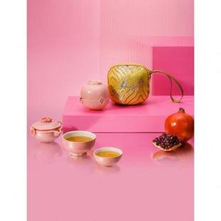 旅行茶具陶瓷快客杯一壶二杯茶具套装 便携式 家用办公室多福